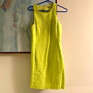 Neon yellow banana republic milly collection shift dress